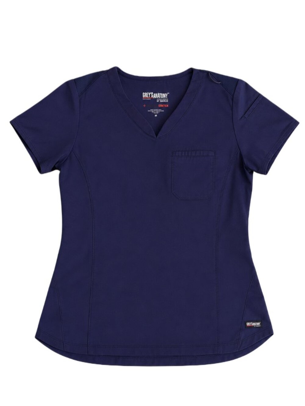 Grey's Anatomy Spandex Stretch 1-Pocket Scrub Top Navy Women's Medium